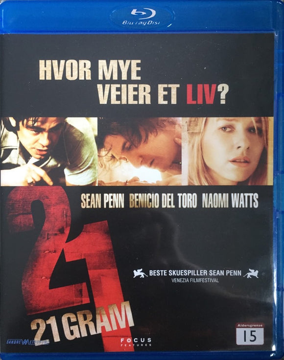 21 Grammaa Blu-ray *SUOMITXT* (2003, Sean Penn, Benicio Del Toro)