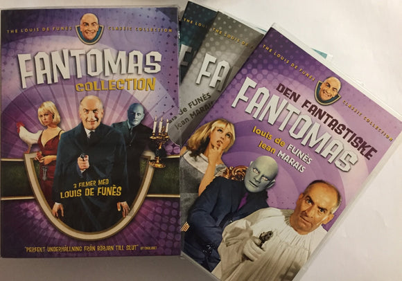Fantomas -kokoelmaboksi *SUOMITXT* (1964-67, 3 DVD, Jean Marais, Louis De Funès)