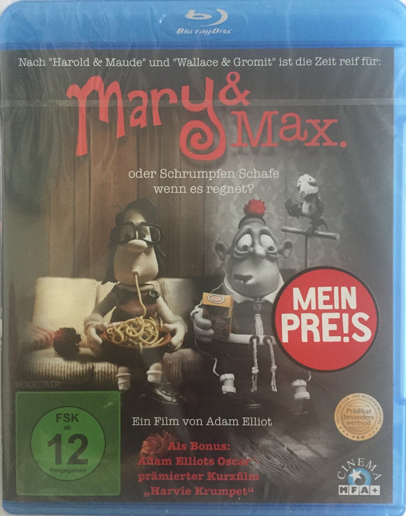 Mary and Max Blu-ray *ENG.ÄÄNI* (2009, Mestariteos, Moninkertaisesti palkittu)