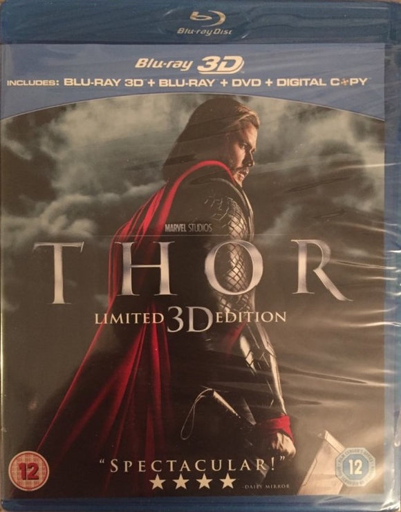 Thor 3D+2D Blu-ray *SUOMITXT* (2011, Limited 3-Disc Edition)