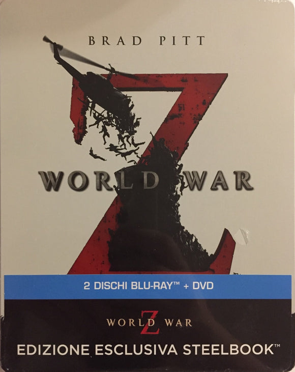 World War Z Blu-ray *SUOMITXT* (2013, Steelbook, 2-disc, Brad Pitt)