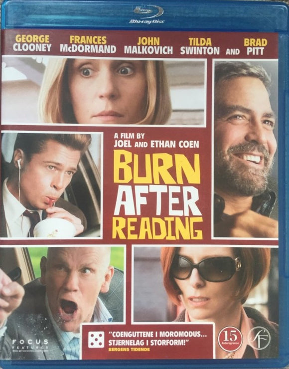 Burn After Reading Blu-ray *SUOMITXT* (2008, Brad Pitt, George Clooney)