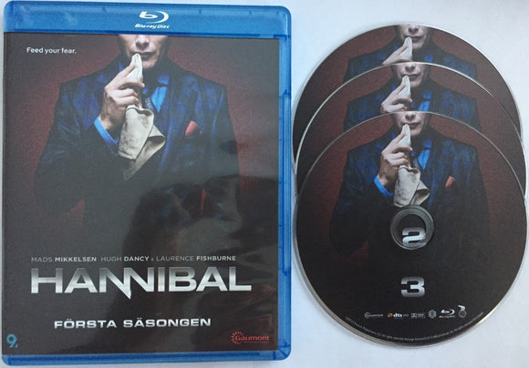 Hannibal - Kausi 1 Blu-ray *SUOMITXT* (2013, 3-disc, Mads Mikkelsen)