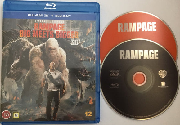 Rampage: Iso Kohtaa Isomman 3D+2D Blu-ray *SUOMITXT* (2018)