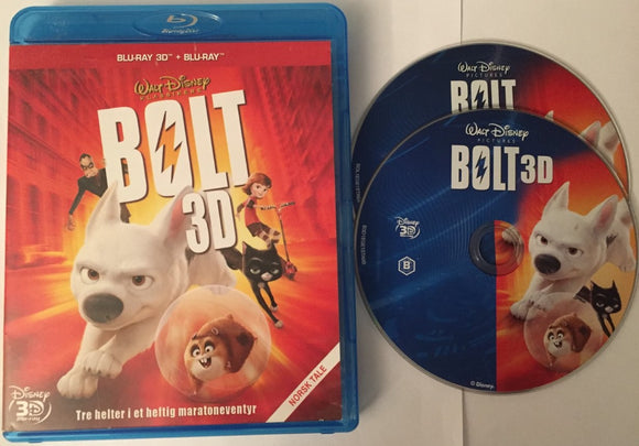 Bolt 3D+2D Blu-ray *ENG.TXT* (2008, 2-disc, Disney Klassikko)